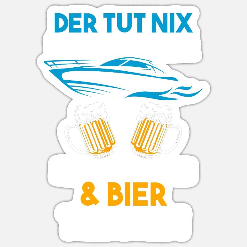 Boot Bier Bootsfahrer Geschenk Sticker Größe S (10 x 10 cm)