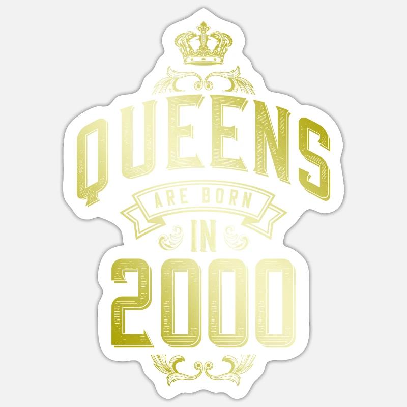 Queens born in 2000 - Sticker Größe S (10 x 10 cm) - Mattweiß