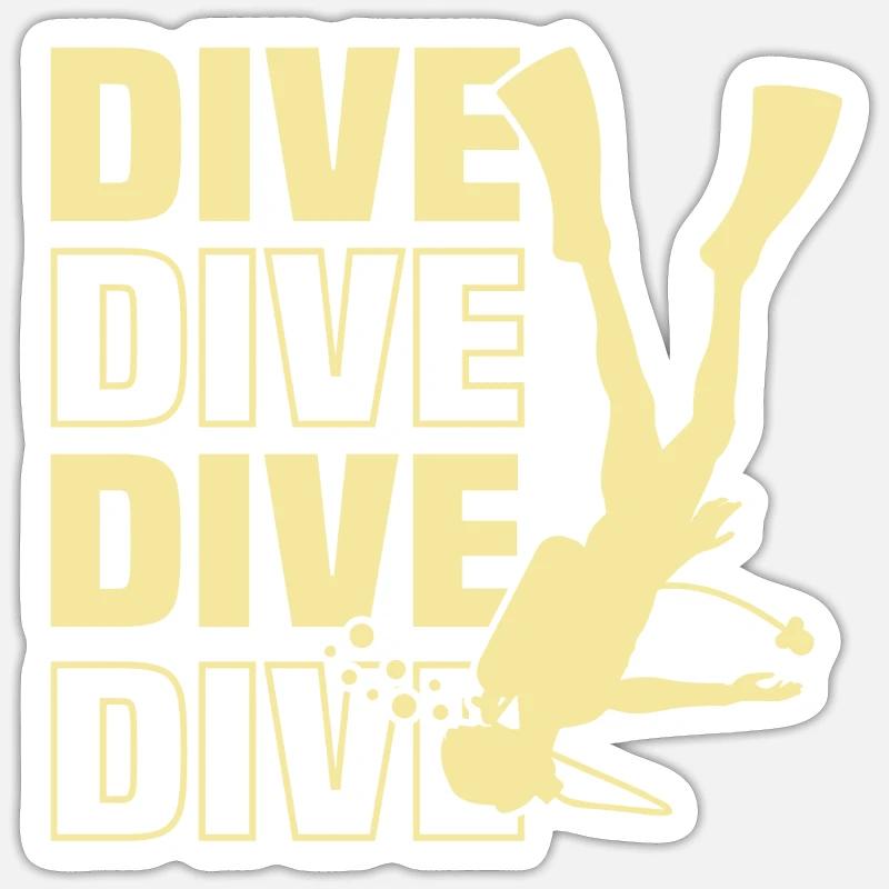 dicton plongée - Sticker taille S (10 x 10 cm) - blanc mat