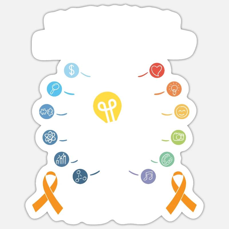 Guerrier TDAH Embrasser neurodiversité Conscience du TDAH Sticker taille S (10 x 10 cm)