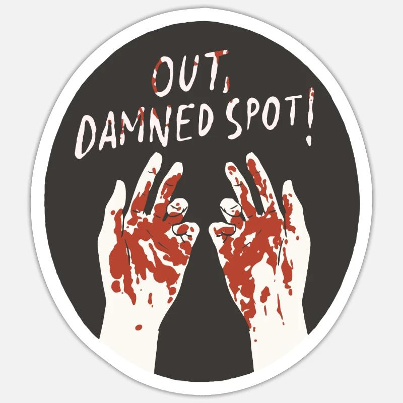 Macbeth Citation « From Damned Spot » Design Sticker taille S (10 x 10 cm)