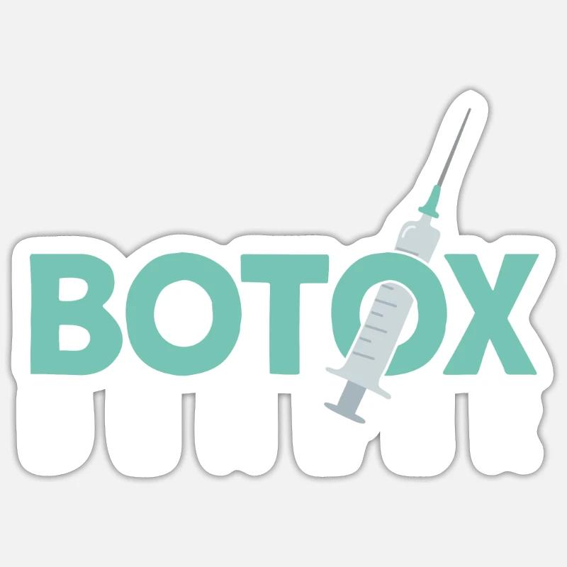 Botox - Sticker taille S (10 x 10 cm) - blanc mat