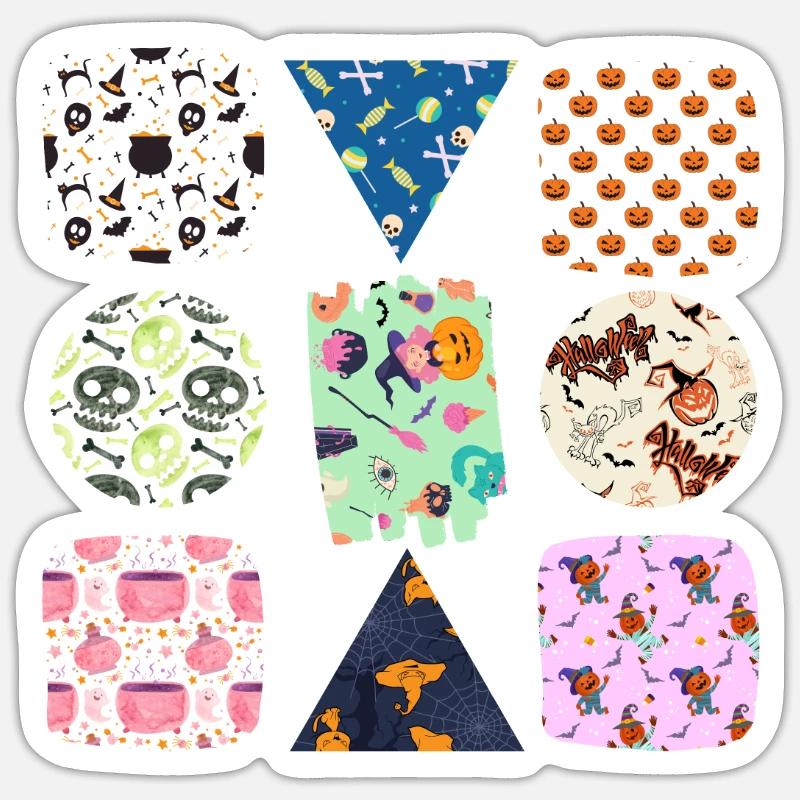 HALLOWEEN PATTERNS - Sticker taille S (10 x 10 cm) - blanc mat