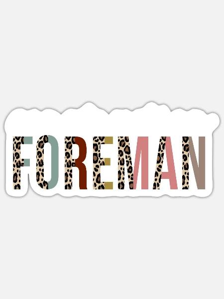 Bau-Vorarbeiter-Leopard-Druck-lustiges Geschenk - Sticker Größe S (10 x 10 cm) - Mattweiß