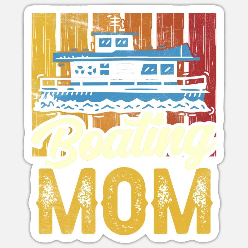 Bootfahrende Mutter Yacht Bootfahren Boot Schiff Sticker Größe S (10 x 10 cm)