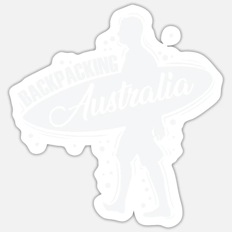 Backbacking Australia Outback Abenteuer Sticker Größe S (10 x 10 cm)