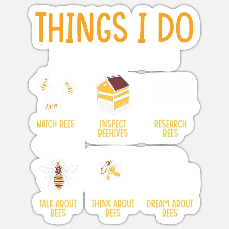 Beekeeper Gift Beekeeping Bees - Sticker size S (10 x 10 cm) - white matte