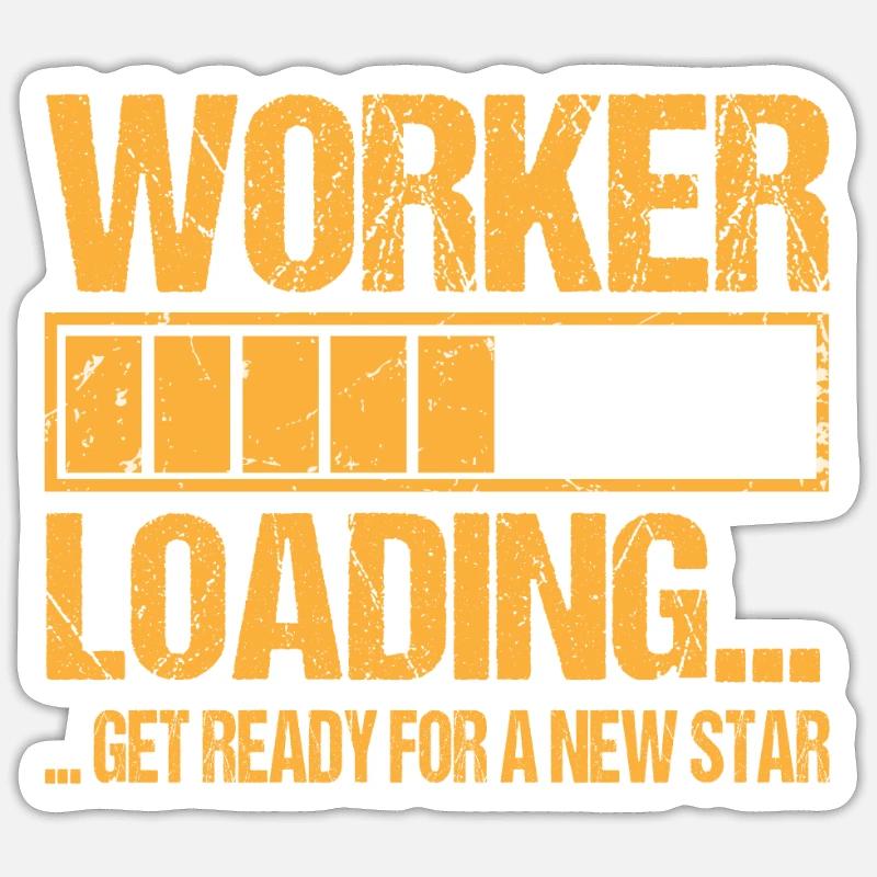 Arbeiter loading Arbeiter Ausbildung Sticker Größe S (10 x 10 cm)