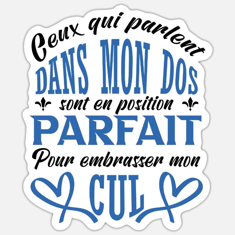 Embrasser mon cul - Sticker taille S (10 x 10 cm) - blanc mat