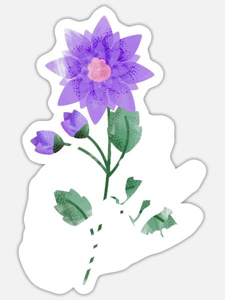 Blumen Deko Skelett Halloween - Sticker Größe S (10 x 10 cm) - Mattweiß