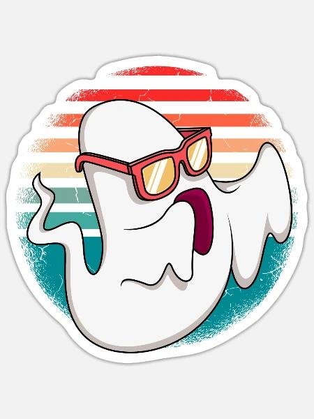 Geisterstunde Halloween Geist - Sticker Größe S (10 x 10 cm) - Mattweiß