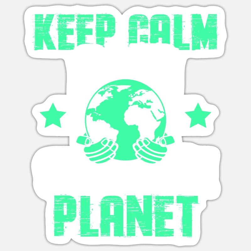 keep calm save the planet - Sticker Größe S (10 x 10 cm) - Mattweiß