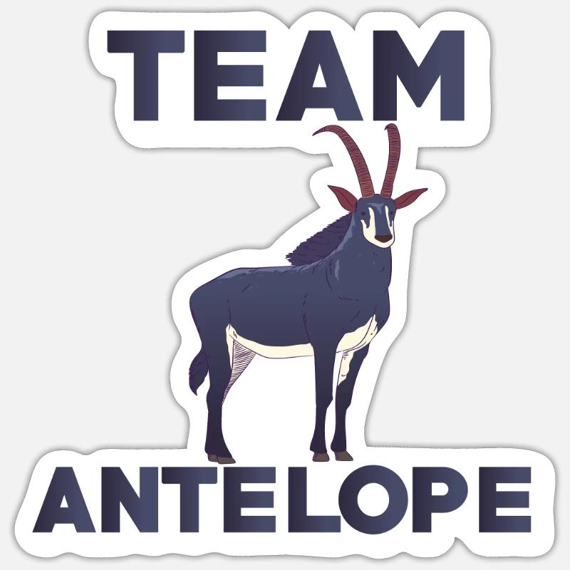 Équipe Antelope - Sticker taille S (10 x 10 cm) - blanc mat