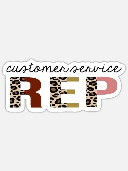 Kundendienstmitarbeiter Leopard Print Funny - Sticker Größe S (10 x 10 cm) - Mattweiß