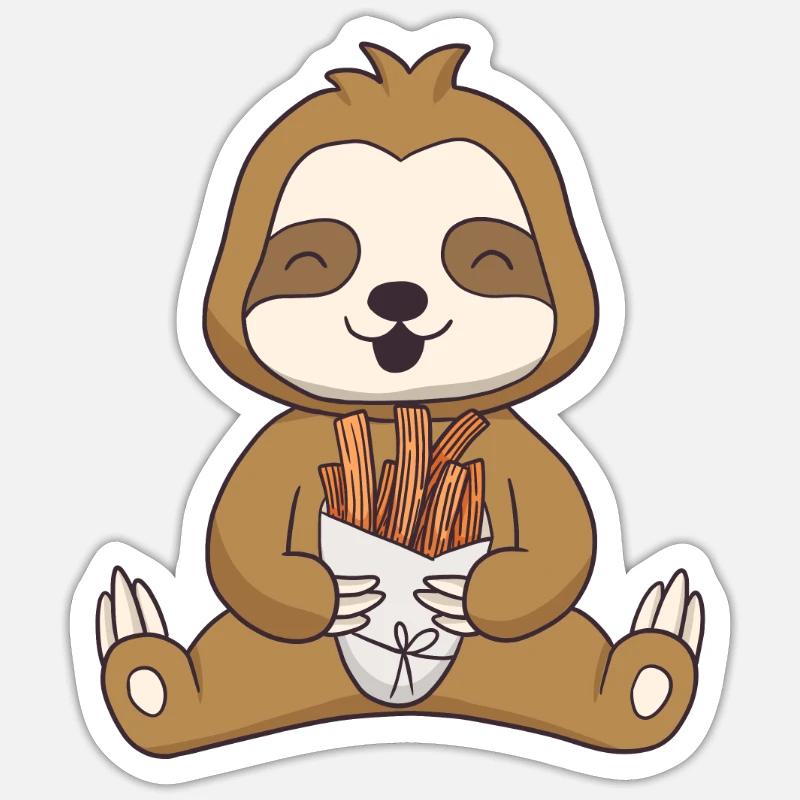 Churro Geschenk Mexico Essen - Sticker Größe S (10 x 10 cm) - Mattweiß