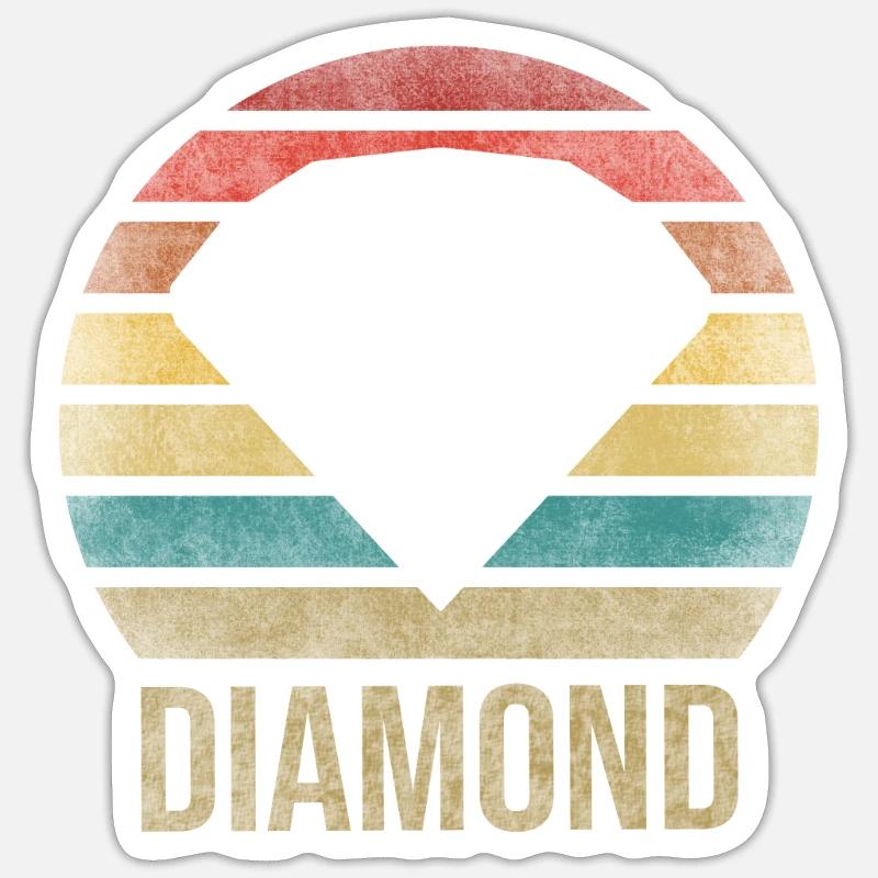 Ruby Gemstone Retro Sunset - Sticker Größe S (10 x 10 cm) - Mattweiß