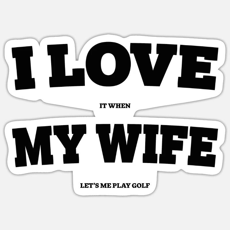 Golf Ehefrau Golfspieler Golftasche Ehemann Ball - Sticker Größe S (10 x 10 cm) - Mattweiß
