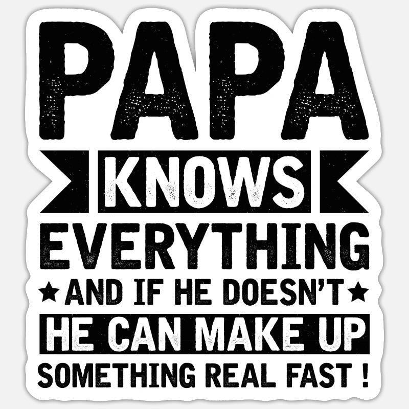 Dad Bad Influence - Cadeau du père - Sticker taille S (10 x 10 cm) - blanc mat