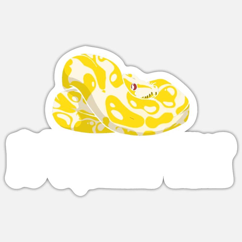 Banana Ball Python I'D Squeeze That - Sticker Größe S (10 x 10 cm) - Mattweiß