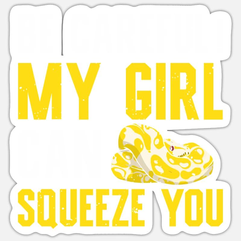 Boule de banane Python Attention Ma Fille Peut Sticker taille S (10 x 10 cm)