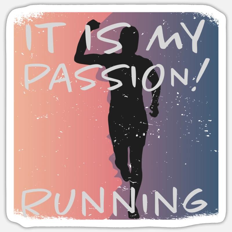 Grunge Marathon, Trail Running - Sticker taille S (10 x 10 cm) - blanc mat