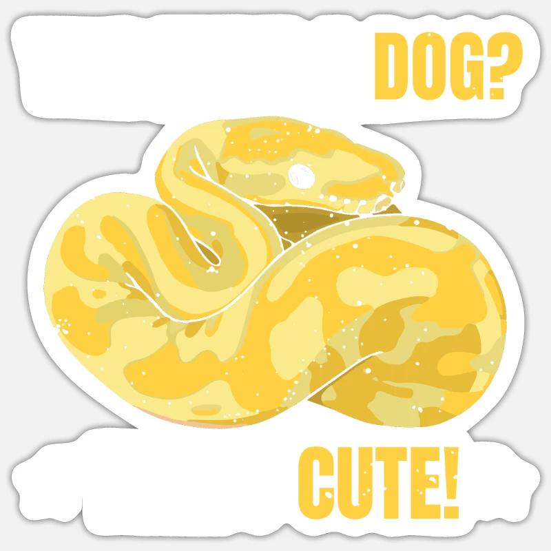 Banana Ball Python Du Hast Einen Hund? Das Ist Süß - Sticker Größe S (10 x 10 cm) - Mattweiß