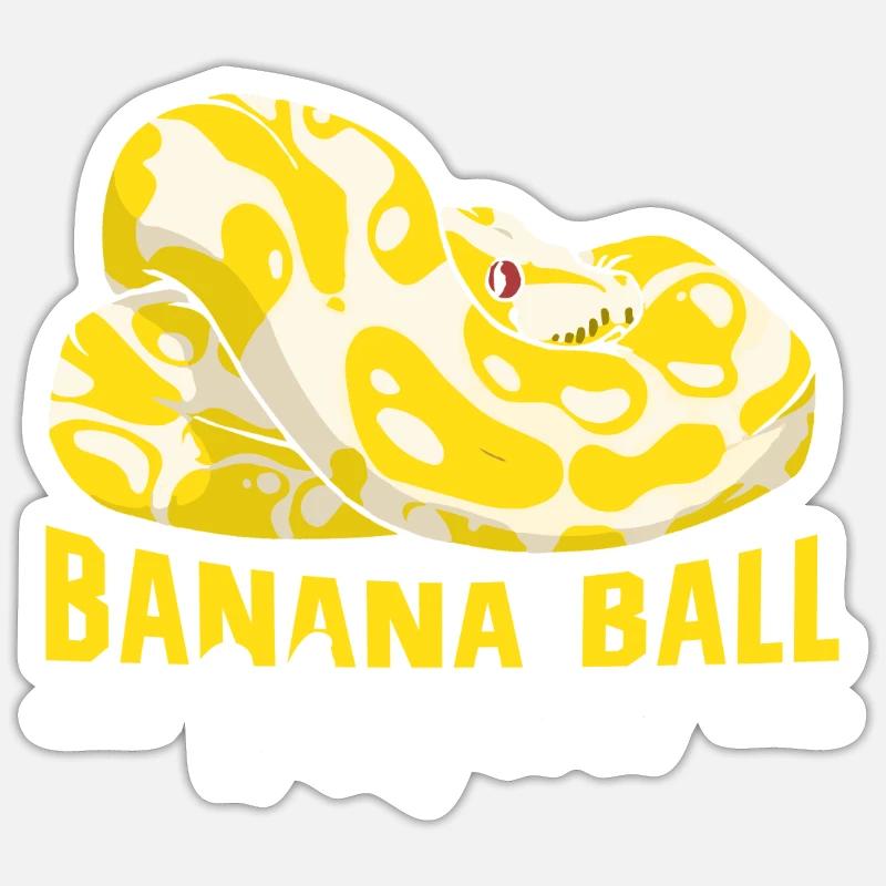 Banana Ball Python Flüsterer - Sticker Größe S (10 x 10 cm) - Mattweiß