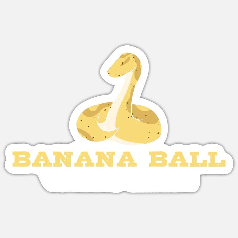 Banana Ball Python Flüsterer - Sticker Größe S (10 x 10 cm) - Mattweiß