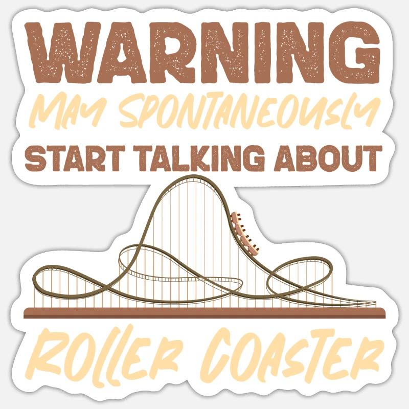 Roller Coaster Warning May - Sticker Größe S (10 x 10 cm) - Mattweiß
