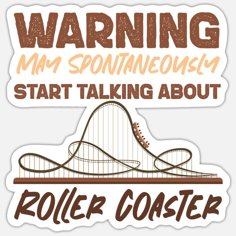 Roller Coaster Warning May - Sticker Größe S (10 x 10 cm) - Mattweiß