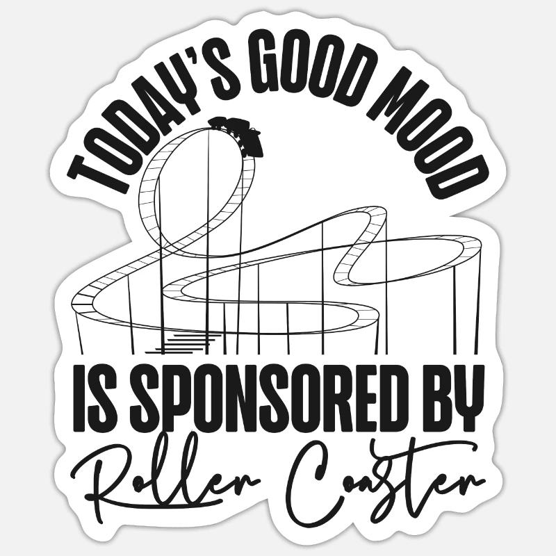 Roller Coaster Today's Good Mood - Sticker size S (10 x 10 cm) - white matte