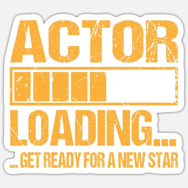 Schauspieler loading Schauspieler Ausbildung - Sticker Größe S (10 x 10 cm) - Mattweiß