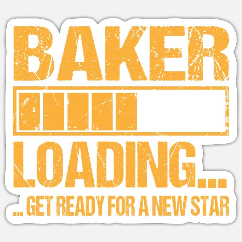 Bäcker loading Bäcker Ausbildung - Sticker Größe S (10 x 10 cm) - Mattweiß