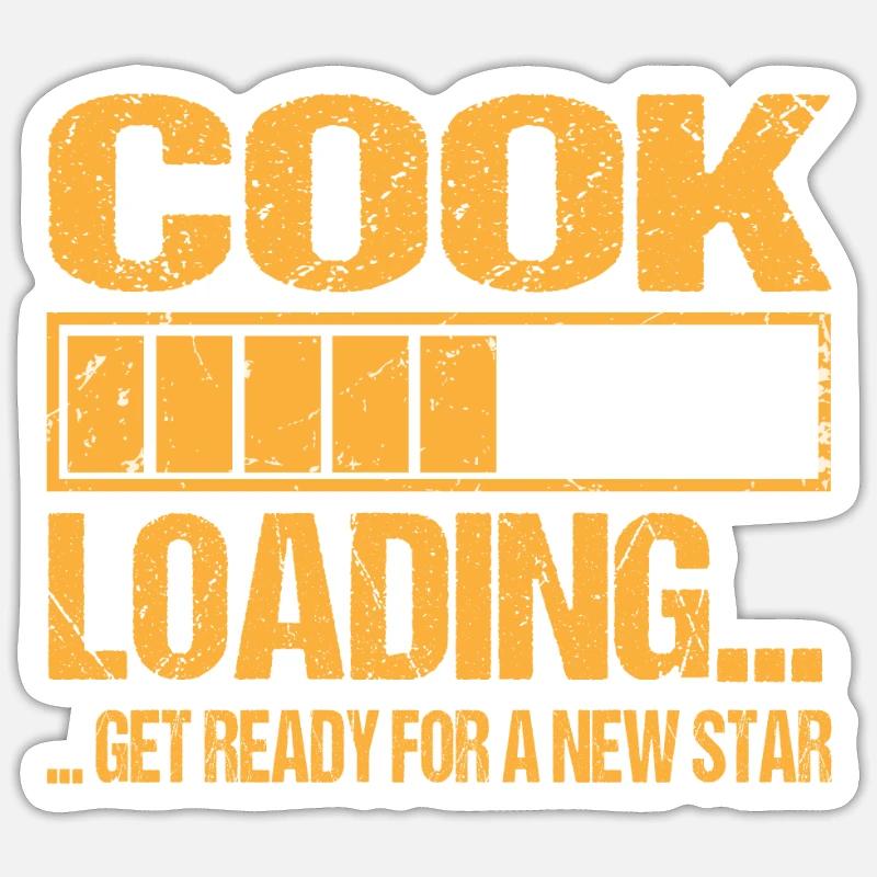 Chef loading Cook Training Sticker size S (10 x 10 cm)