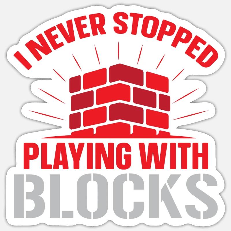 Construction Mason Profession Bricklayer - Sticker size S (10 x 10 cm) - white matte