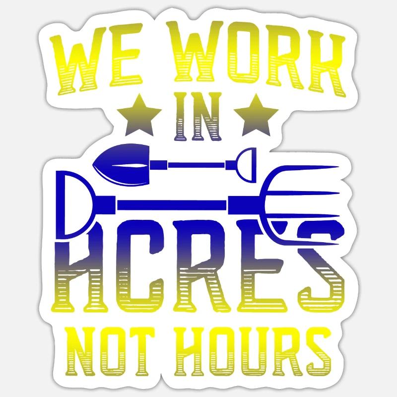 Farmer work - Sticker size S (10 x 10 cm) - white matte