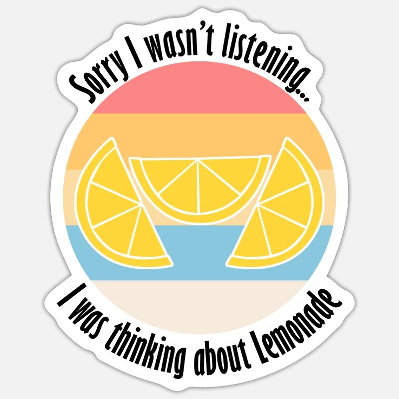 Ironic Quote Limonade Citrons Agrumes - Sticker taille S (10 x 10 cm) - blanc mat