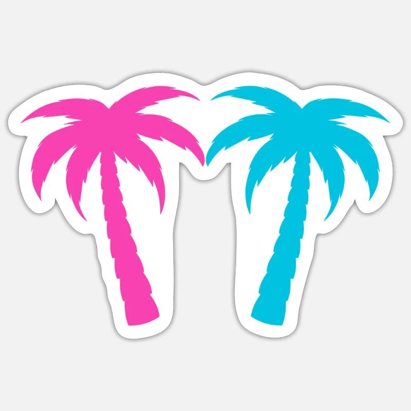 Palm Trees Tropical - Sticker size S (10 x 10 cm) - white matte