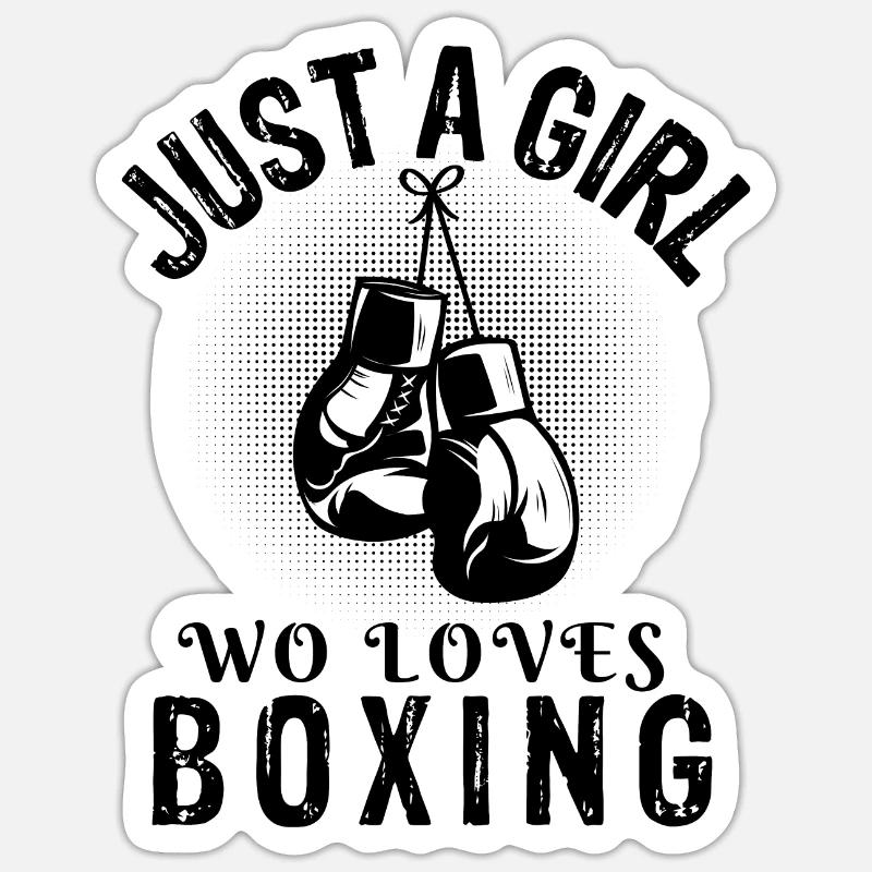 Nur ein Mädchen, das Boxen liebt - Sticker Größe S (10 x 10 cm) - Mattweiß