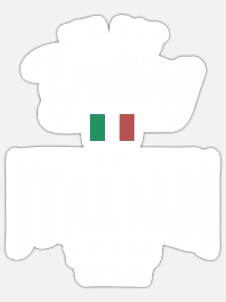 Ich schreie nicht, ich bin Italiener Funny Italian Pride - Sticker Größe S (10 x 10 cm) - Mattweiß