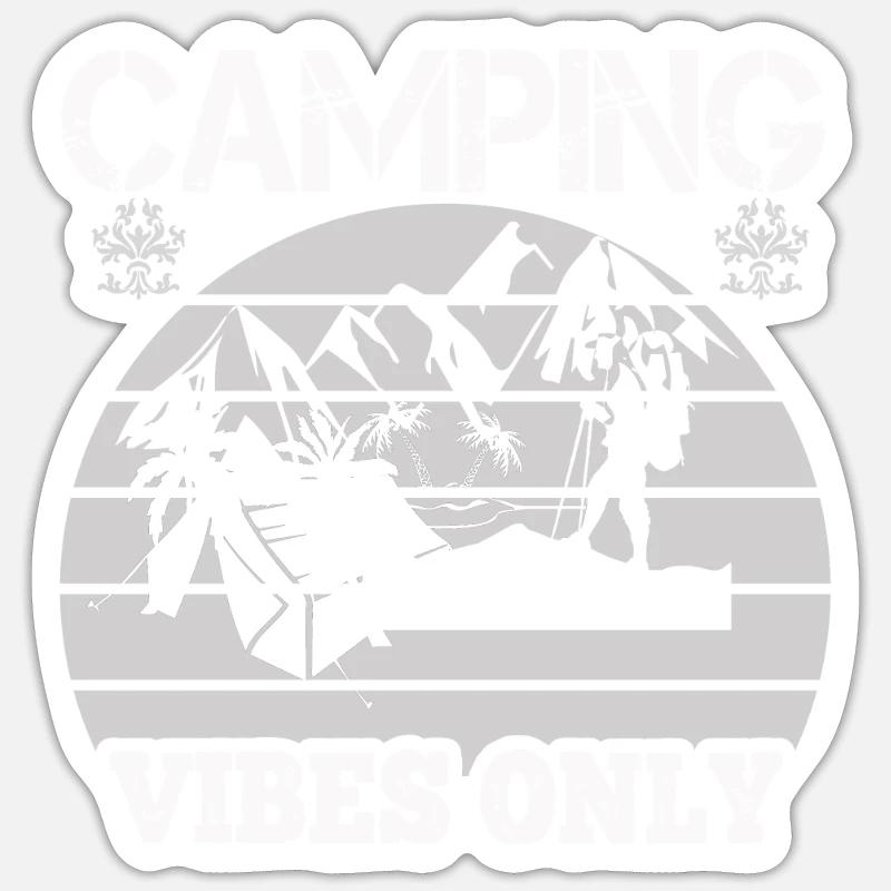 Camping Vibes - Sticker size S (10 x 10 cm) - white matte