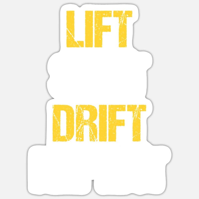 Conducteur de chariot élévateur Élévateur à fourche Shift Drift Repeat Sticker taille S (10 x 10 cm)