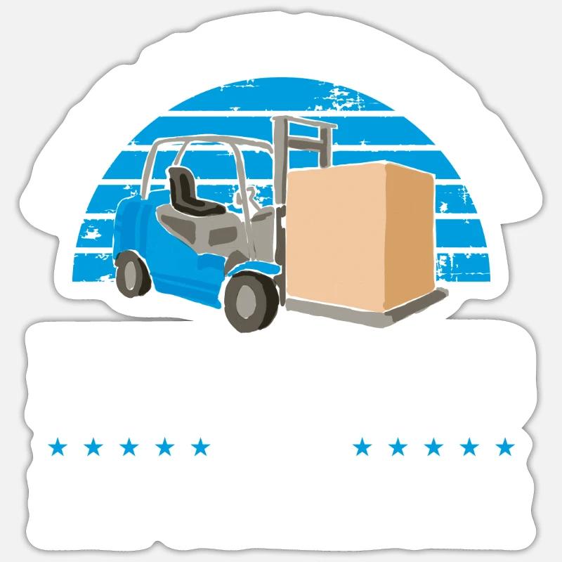 Gabelstaplerfahrer Geschenkidee Sticker Größe S (10 x 10 cm)