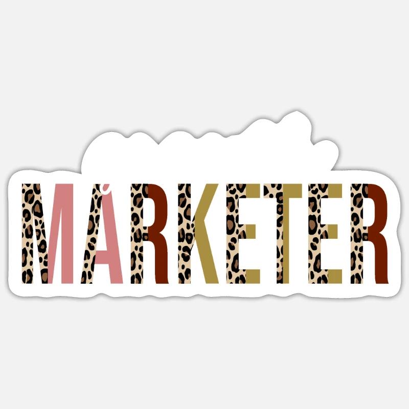 Growth marketer Leopard Print Funny Gift Sticker size S (10 x 10 cm)
