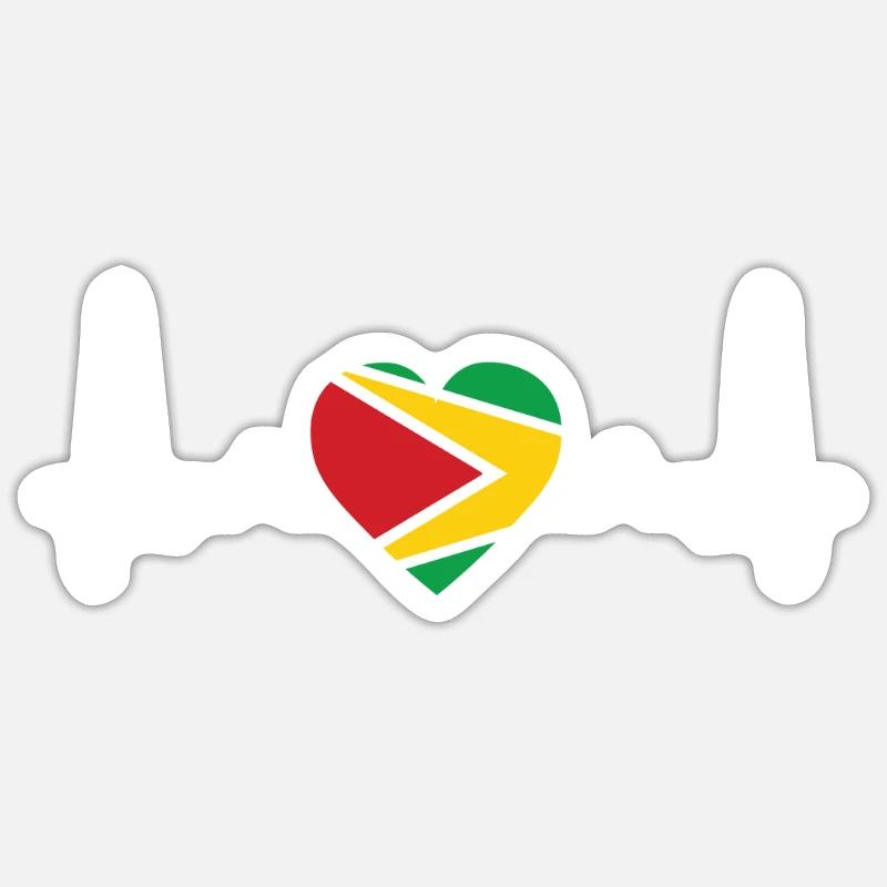 Guyane guyanaise - Sticker taille S (10 x 10 cm) - blanc mat