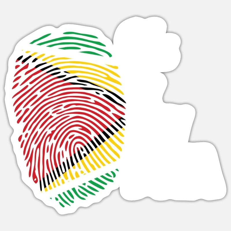 Guyanais c’est la guyane dans mon ADN - Sticker taille S (10 x 10 cm) - blanc mat