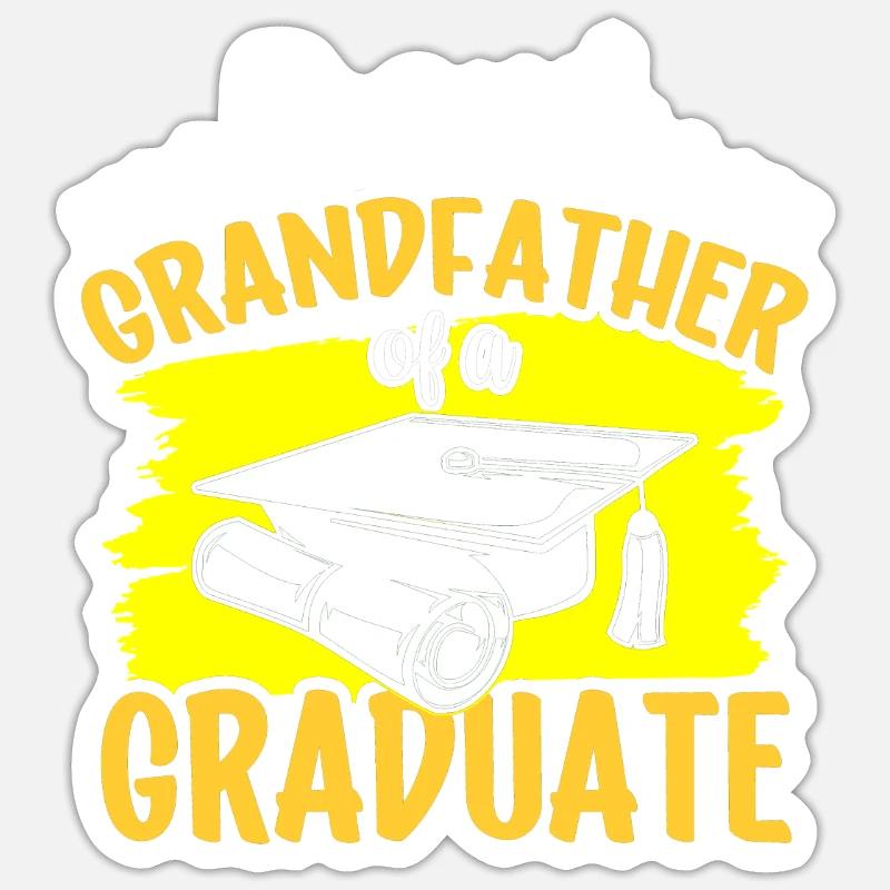 Stolzer Großvater Eines Absolventen Absolvent Sticker Größe S (10 x 10 cm)