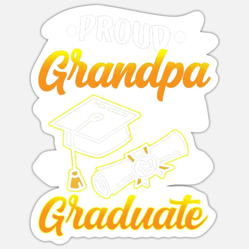 Stolzer Großvater Eines Absolventen Absolvent - Sticker Größe S (10 x 10 cm) - Mattweiß
