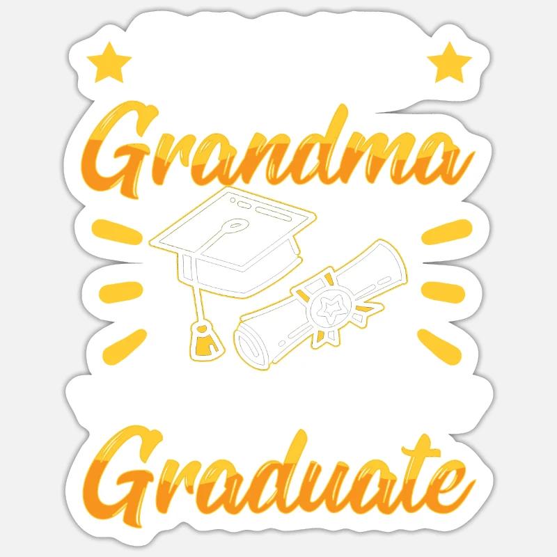 Stolze Großmutter Eines Absolventen Absolvent - Sticker Größe S (10 x 10 cm) - Mattweiß