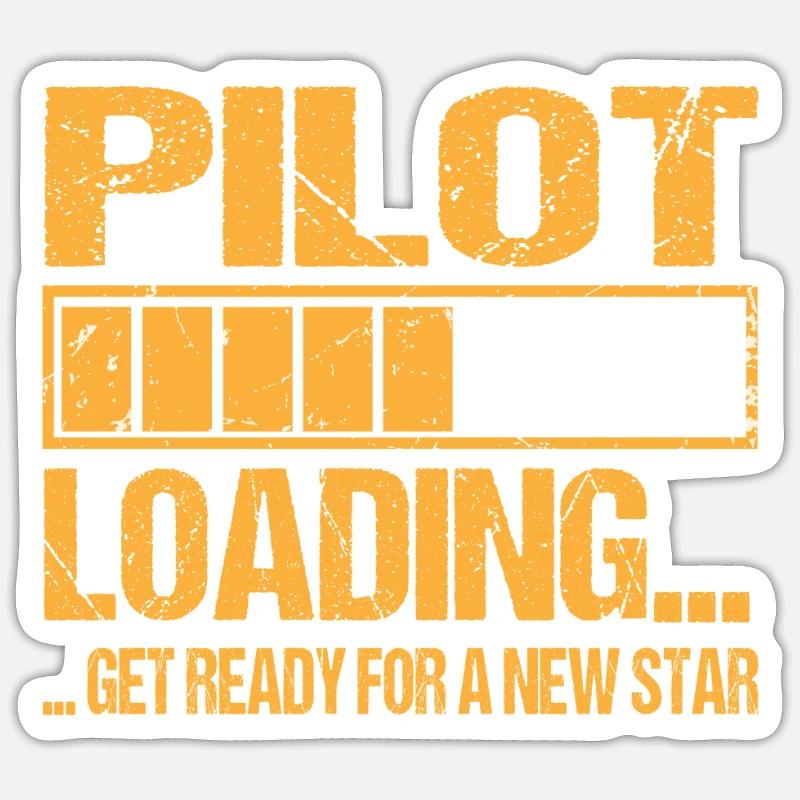 Pilot loading Pilot Ausbildung - Sticker Größe S (10 x 10 cm) - Mattweiß